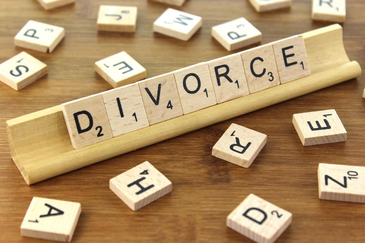 Image: divorce word tile